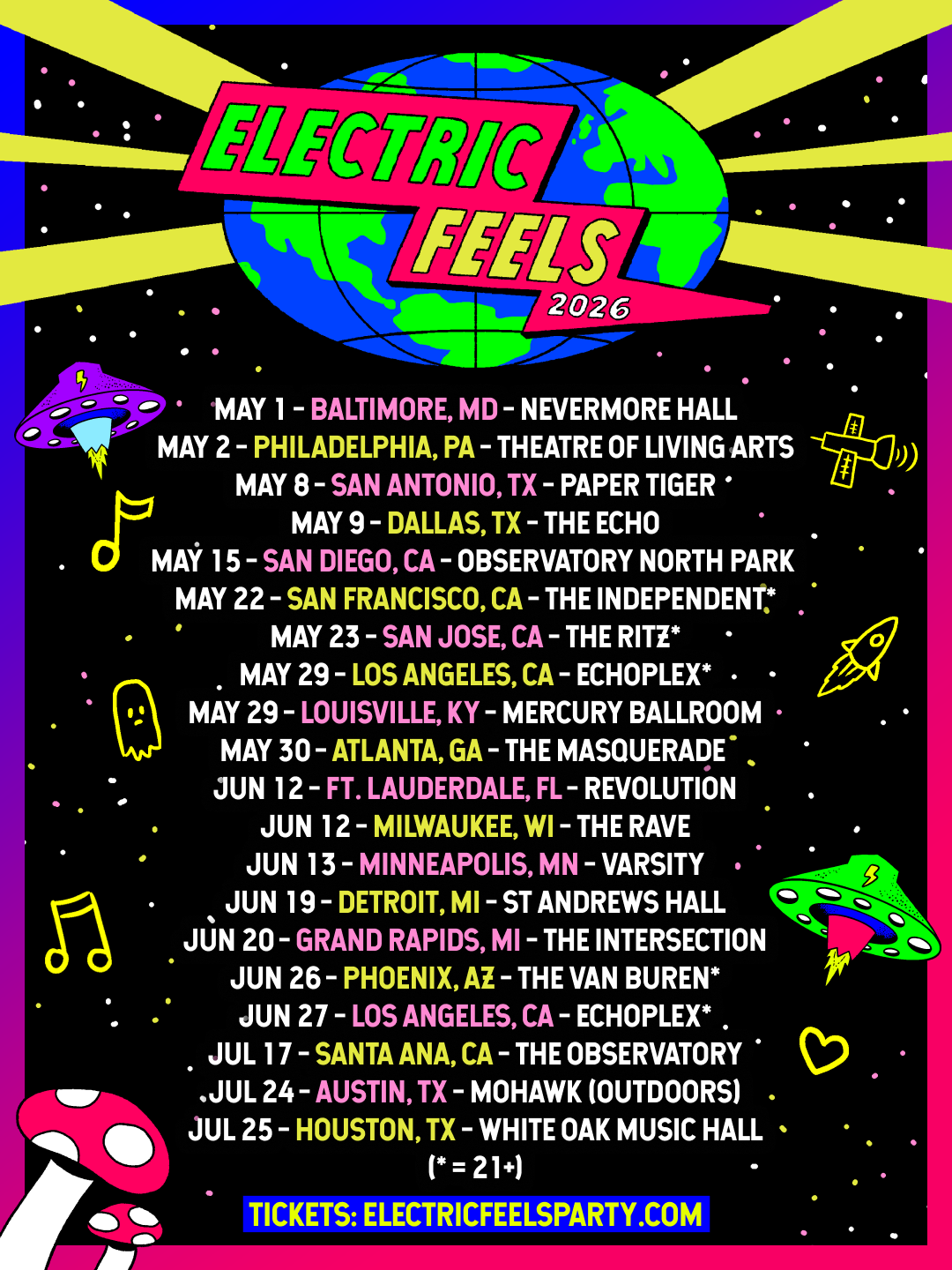 Electric Feels next party
