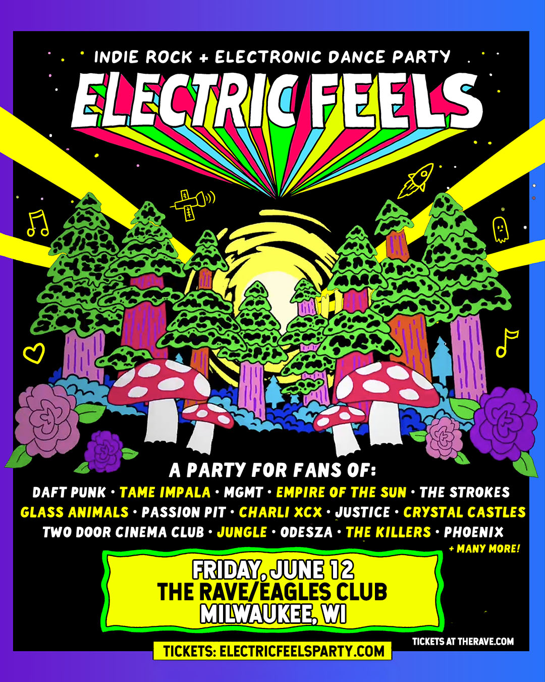 Electric Feels at The Rave / Eagles Club
